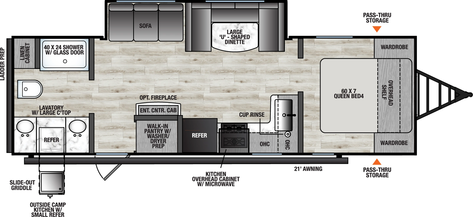 Viking Travel Trailers 25RB Floorplan
